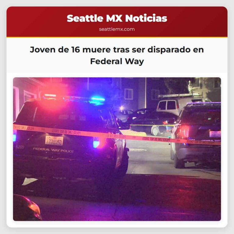 Joven de 16 muere tras ser disparado en Federal Way