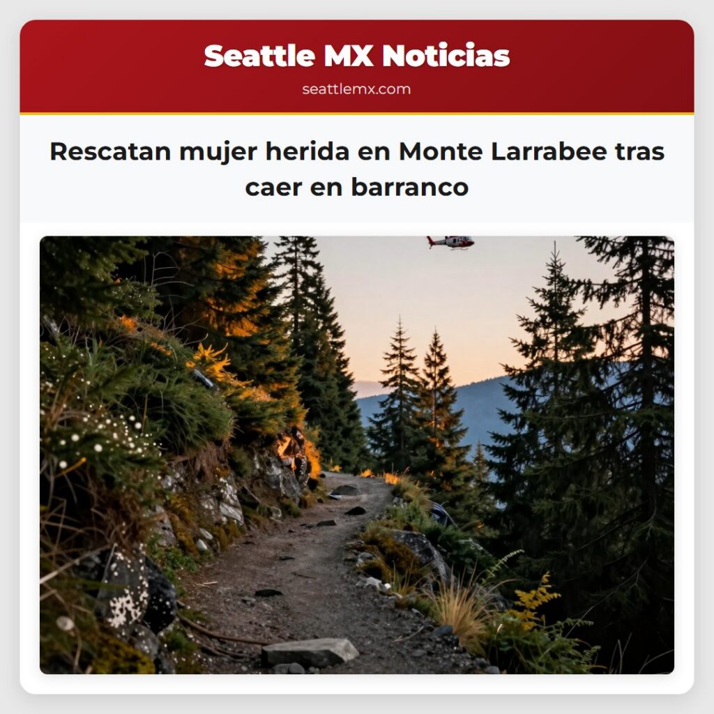 Rescatan mujer herida en Monte Larrabee tras caer