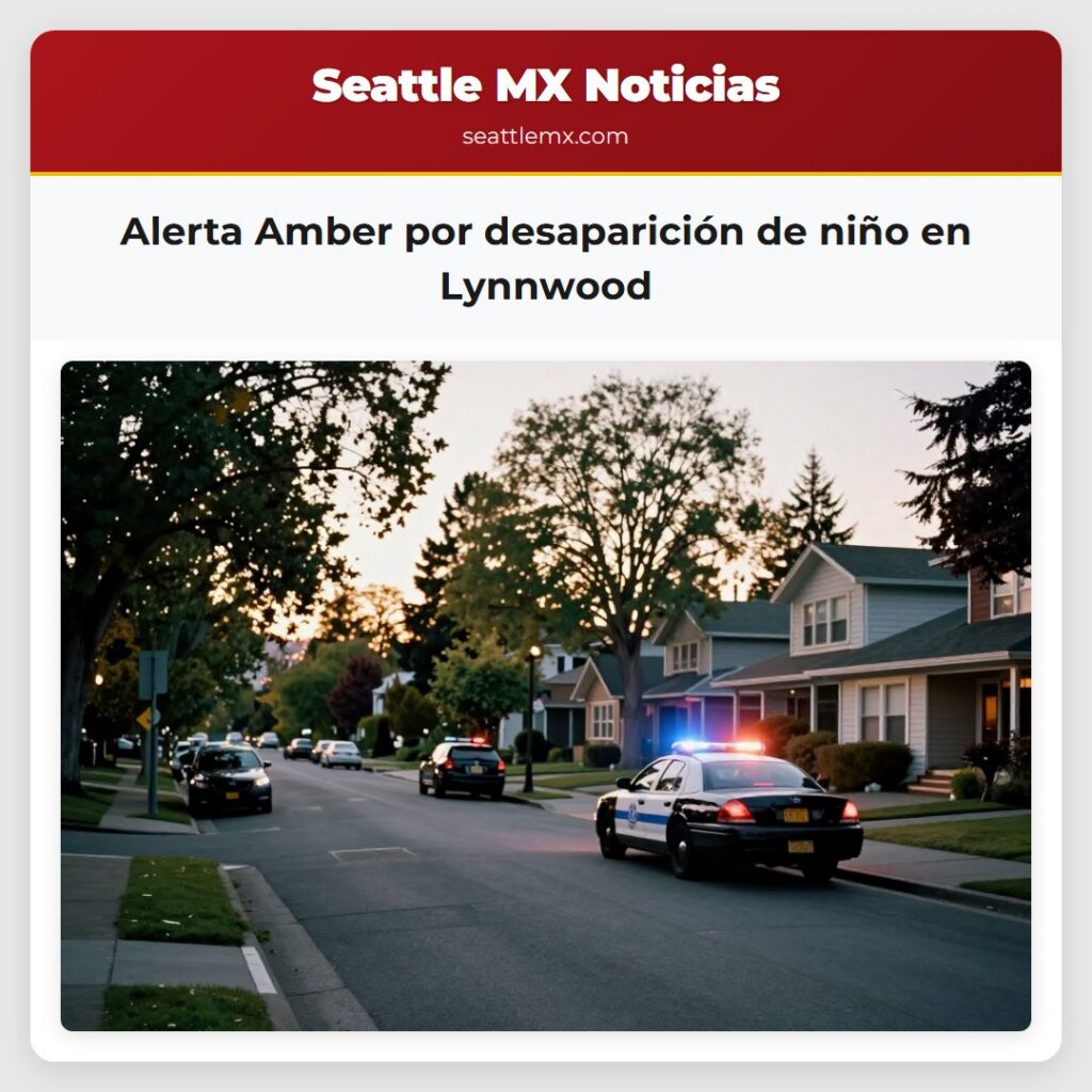 Alerta Amber por desaparición de niño en Lynnwood