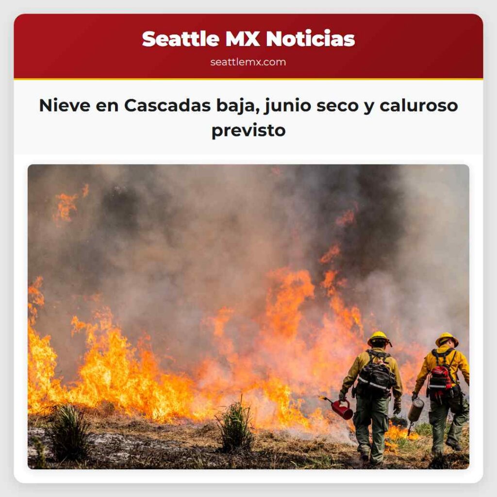 Nieve en Cascadas baja, junio seco y caluroso