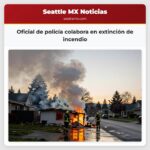 Oficial de policía colabora en extinción de incendio