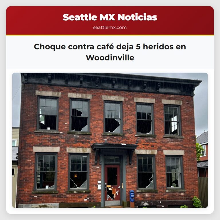 Choque contra café deja 5 heridos en Woodinville