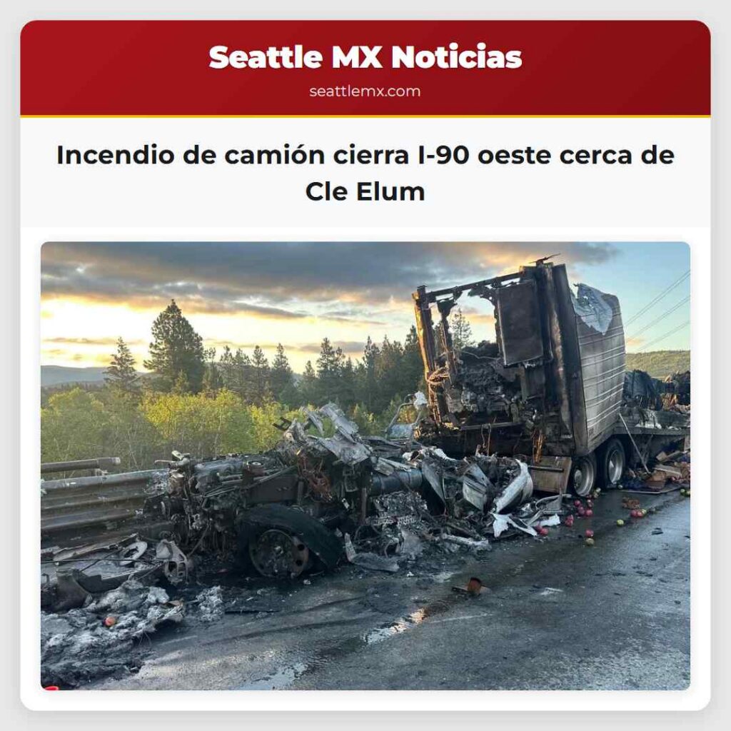Incendio de camión cierra I-90 oeste cerca de Cle