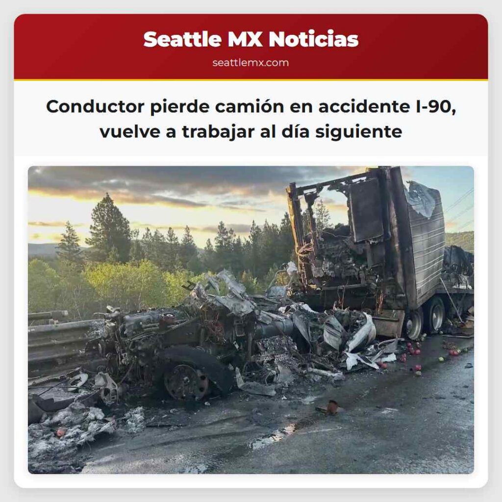 Conductor pierde camión en accidente I-90, vuelve