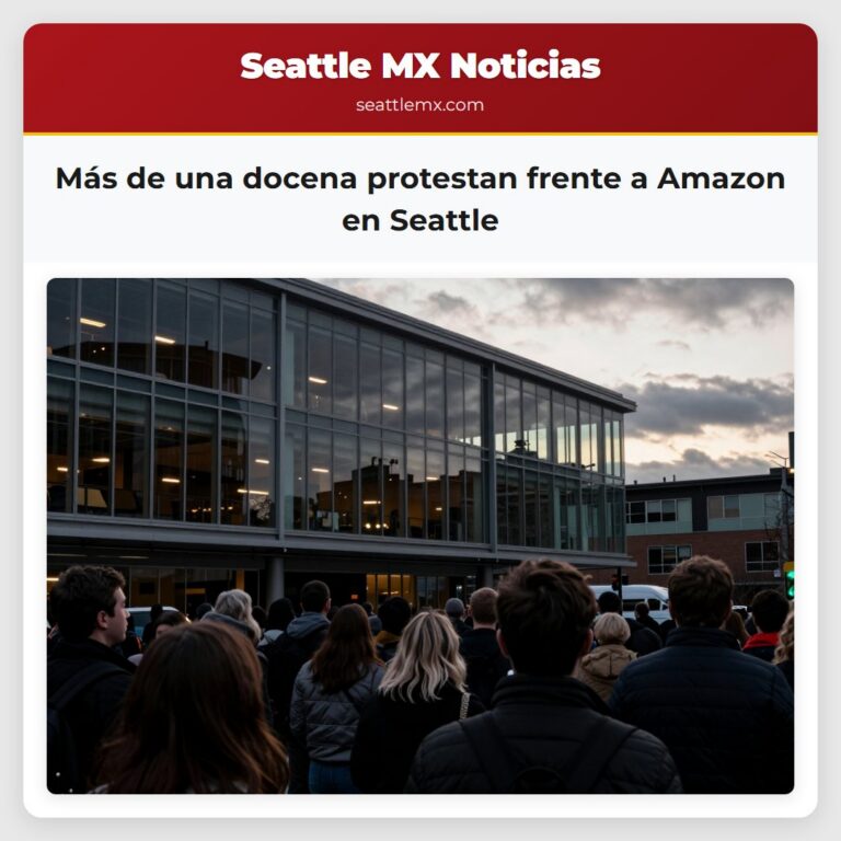 Más de una docena protestan frente a Amazon en Seattle