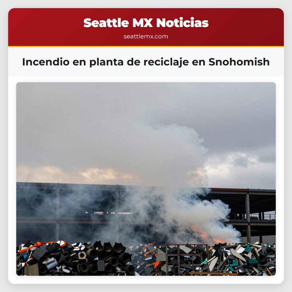 Incendio en planta de reciclaje en Snohomish