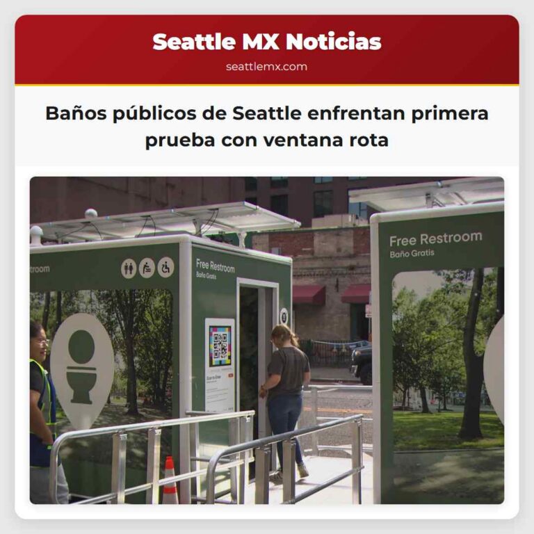 Baños públicos de Seattle enfrentan primera prueba con ventana rota
