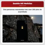 Dos personas rescatadas tras caer 250 pies de acantilado