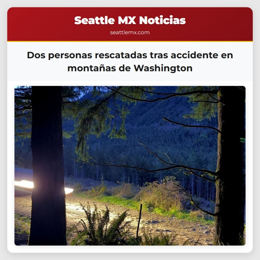 Dos personas rescatadas tras accidente en montañas de Washington