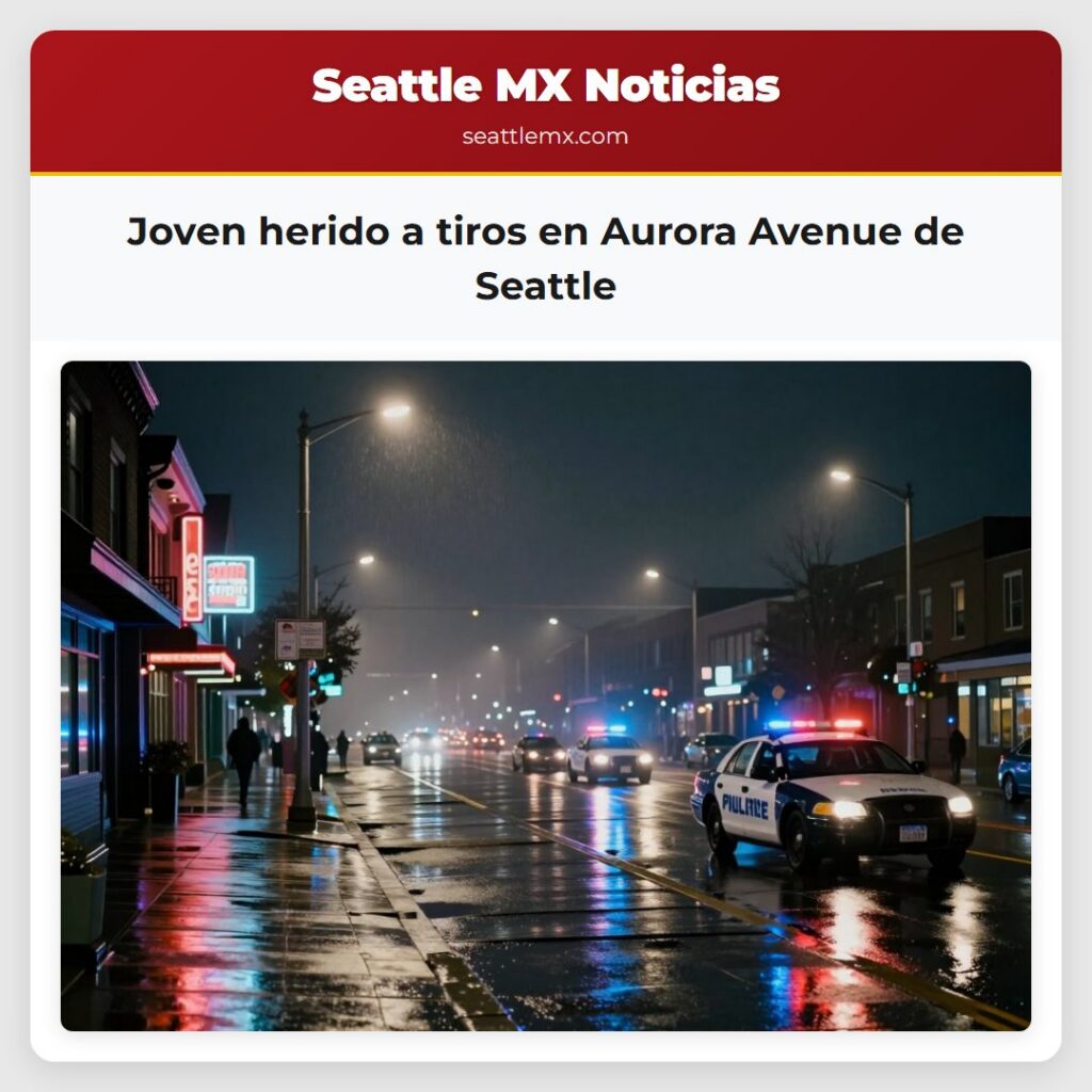Joven herido a tiros en Aurora Avenue de Seattle