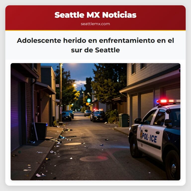 Adolescente herido en enfrentamiento en el sur de Seattle