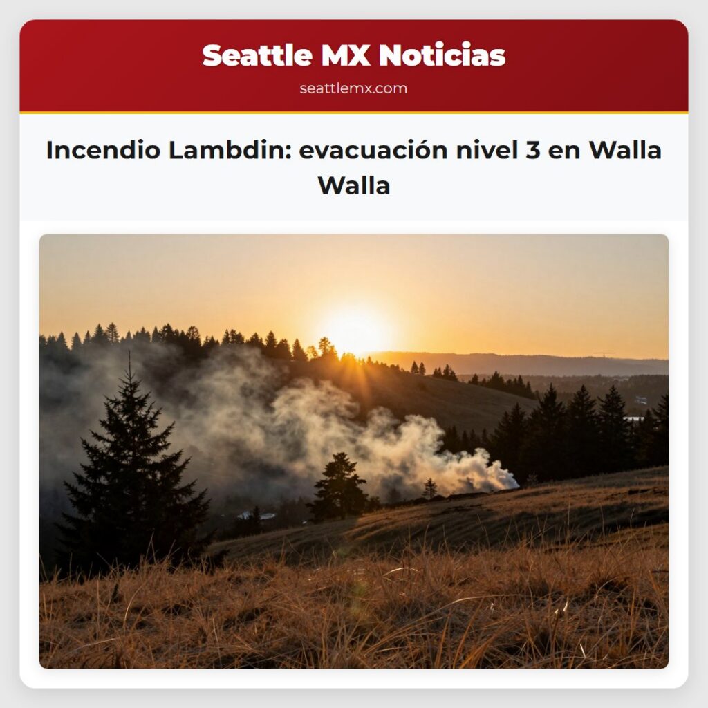 Incendio Lambdin: evacuación nivel 3 en Walla
