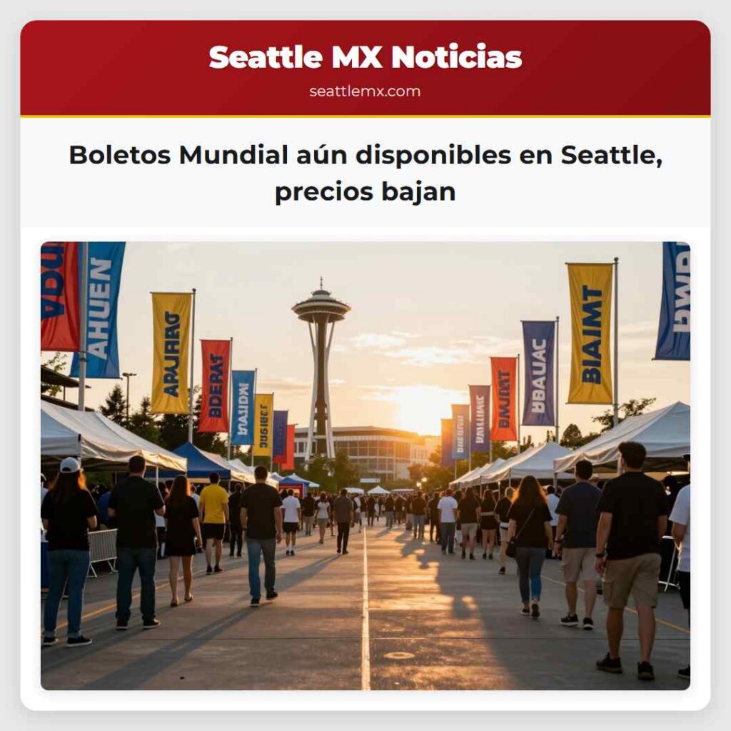 Boletos Mundial aún disponibles en Seattle,