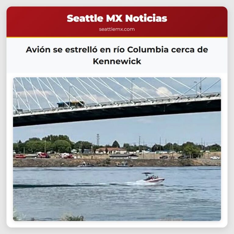 Avión se estrelló en río Columbia cerca de Kennewick
