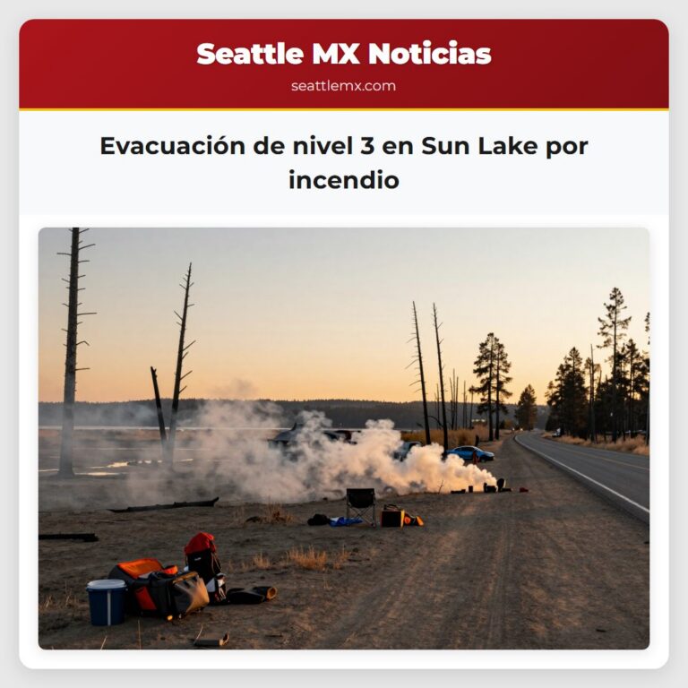 Evacuación de nivel 3 en Sun Lake por incendio