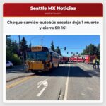 Choque camión-autobús escolar deja 1 muerto y cierra SR-161