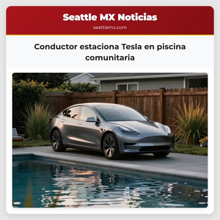 Conductor estaciona Tesla en piscina comunitaria