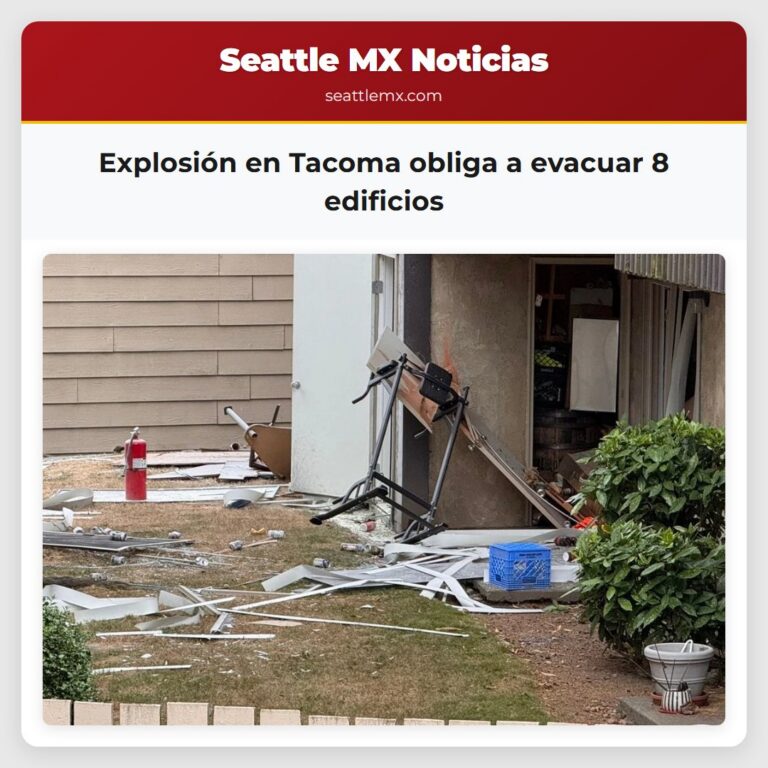 Explosión en Tacoma obliga a evacuar 8 edificios