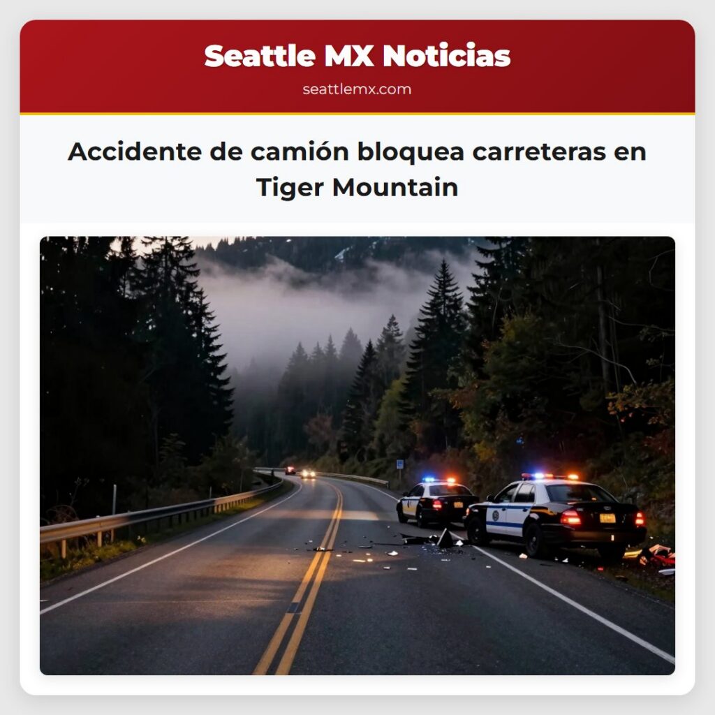 Accidente de camión bloquea carreteras en Tiger