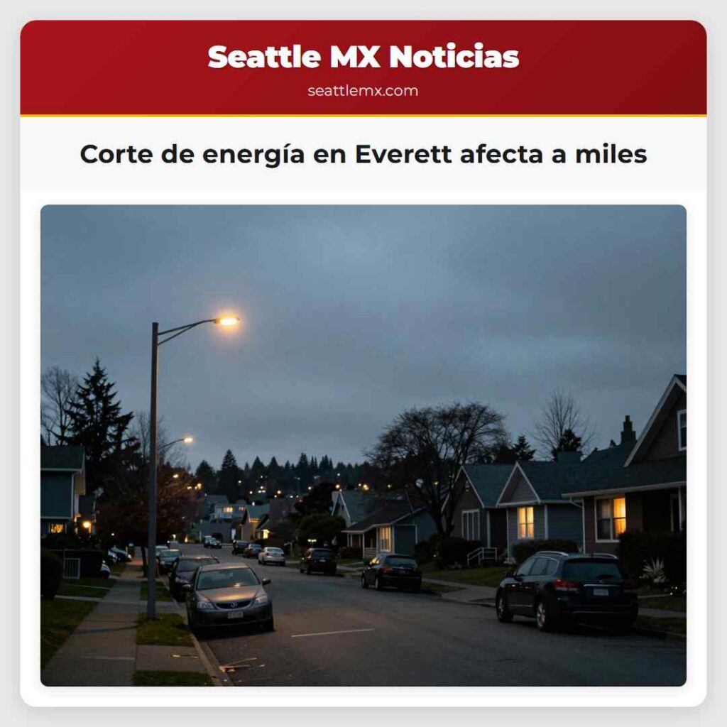 Corte de energía en Everett afecta a miles