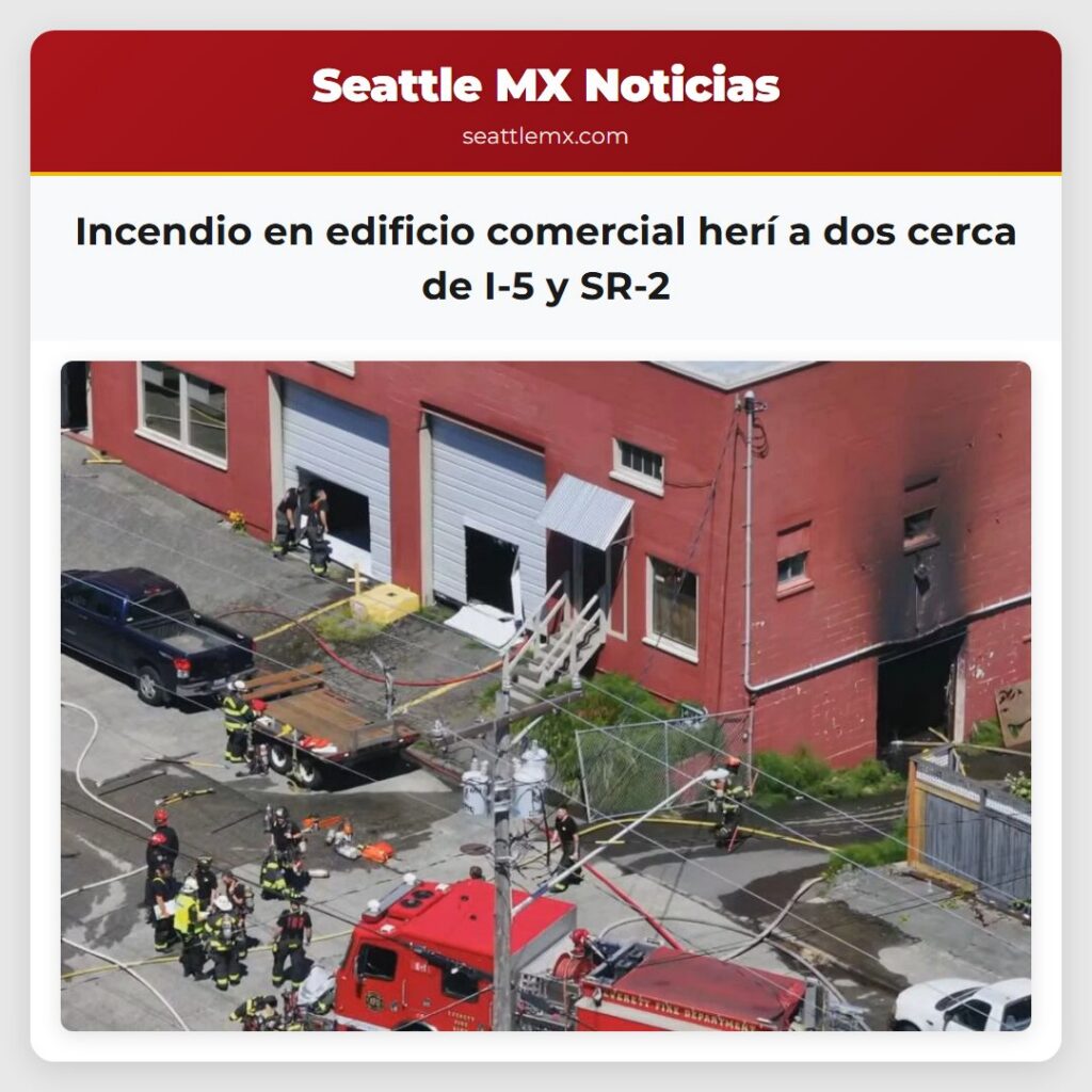Incendio en edificio comercial herí a dos cerca