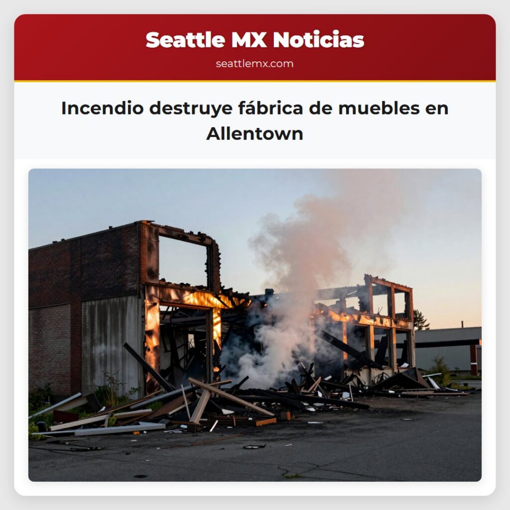 Incendio destruye fábrica de muebles en Allentown