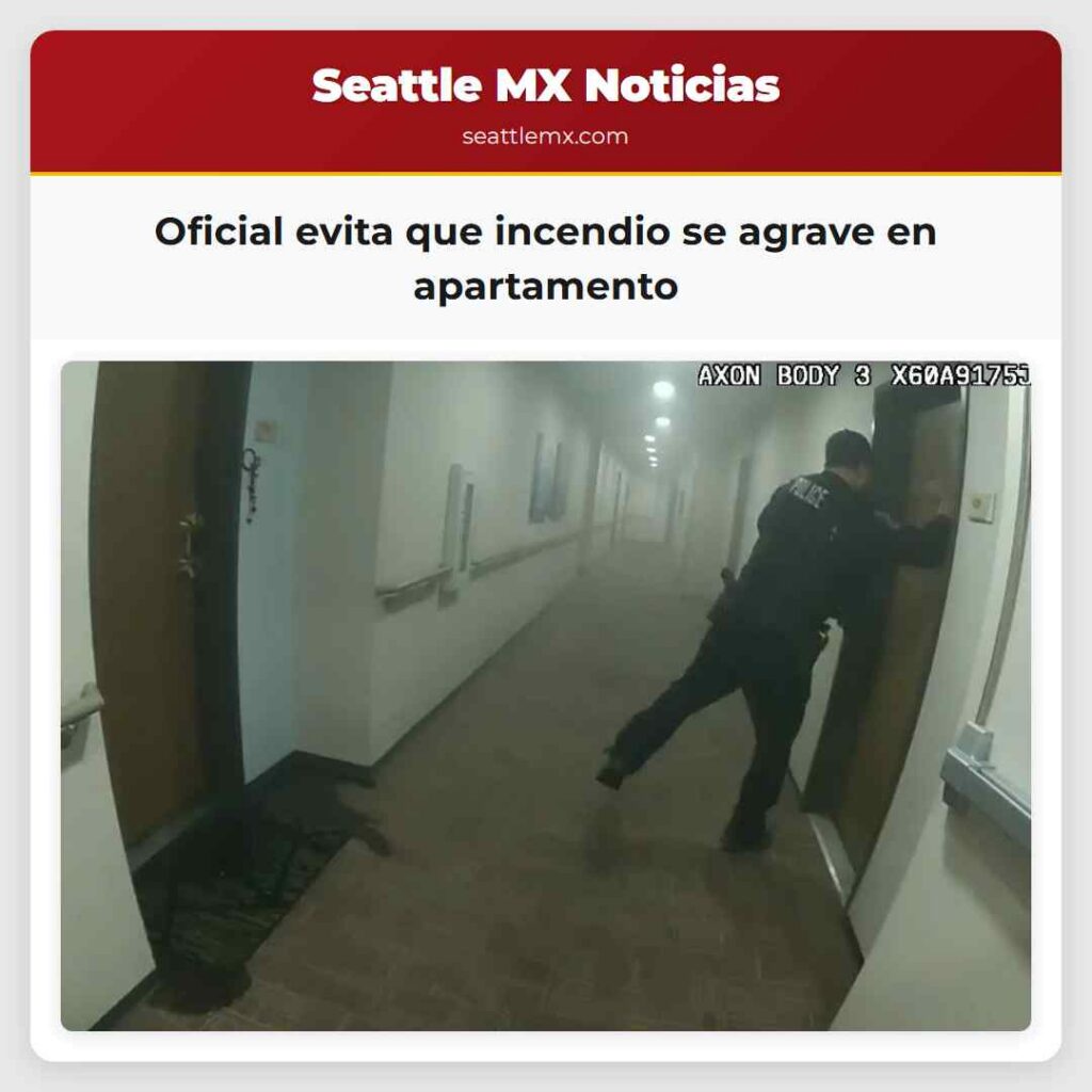 Oficial evita que incendio se agrave en