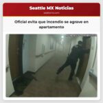Oficial evita que incendio se agrave en apartamento