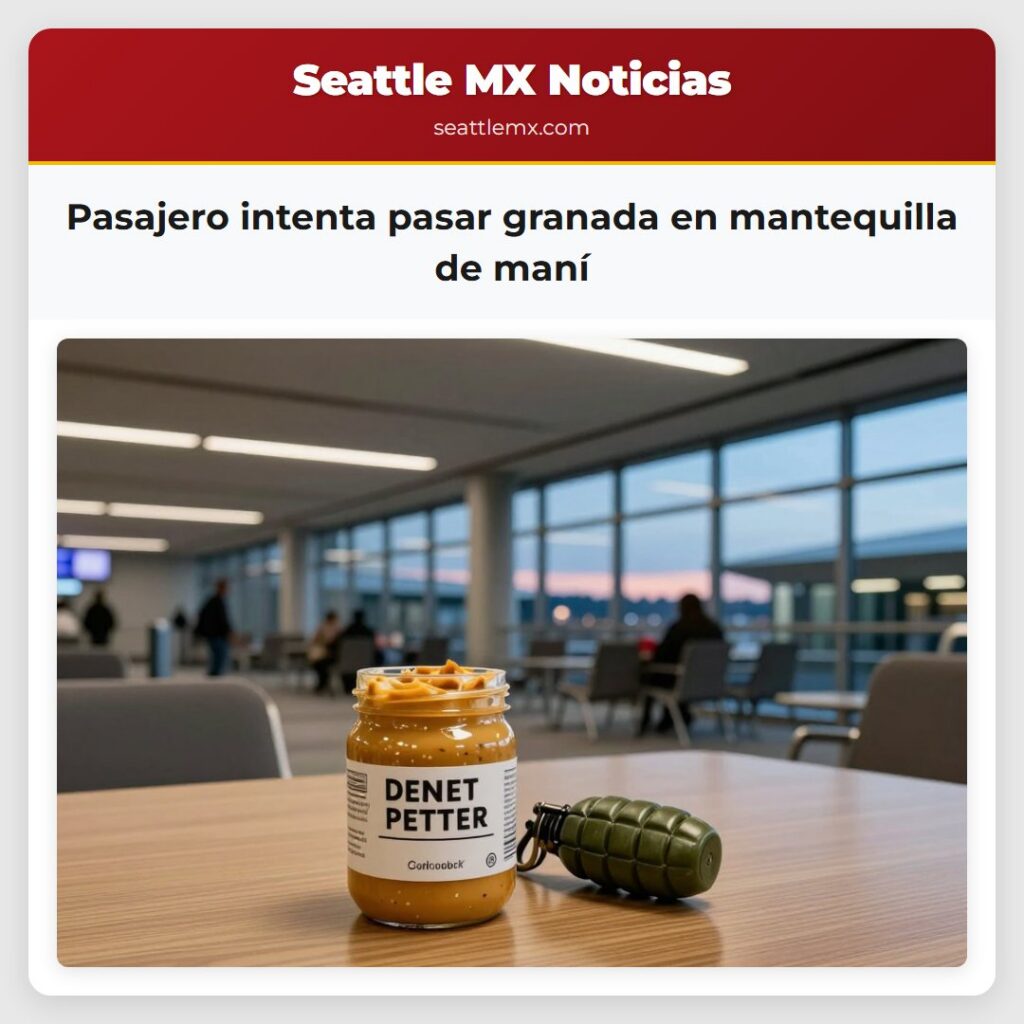 Pasajero intenta pasar granada en mantequilla de