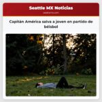 Capitán América salva a joven en partido de béisbol