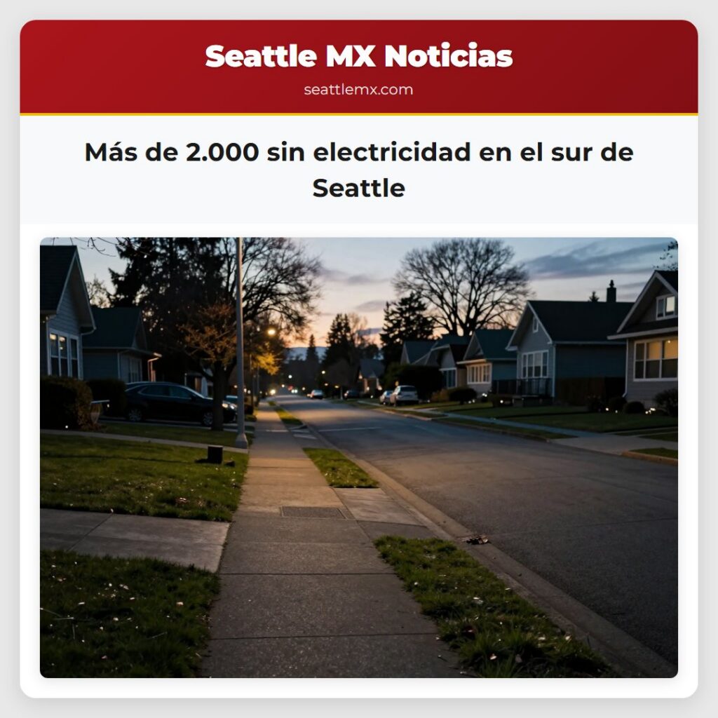 Más de 2.000 sin electricidad en el sur de Seattle