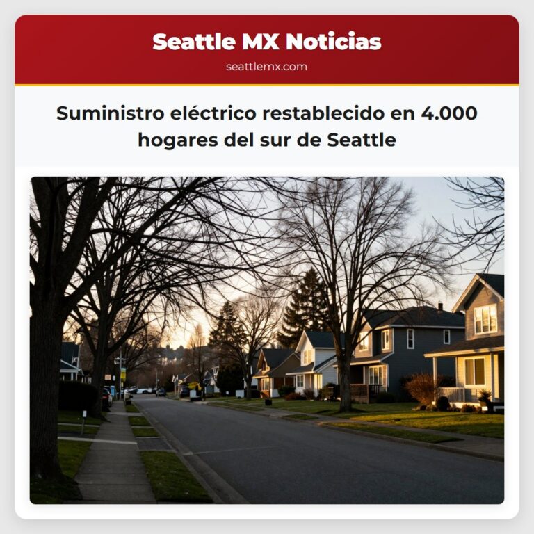 Suministro eléctrico restablecido en 4.000 hogares del sur de Seattle