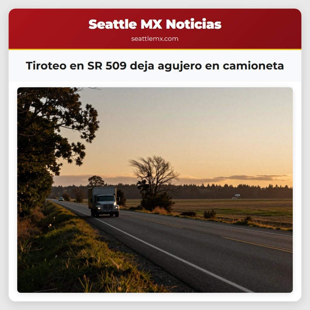 Tiroteo en SR 509 deja agujero en camioneta