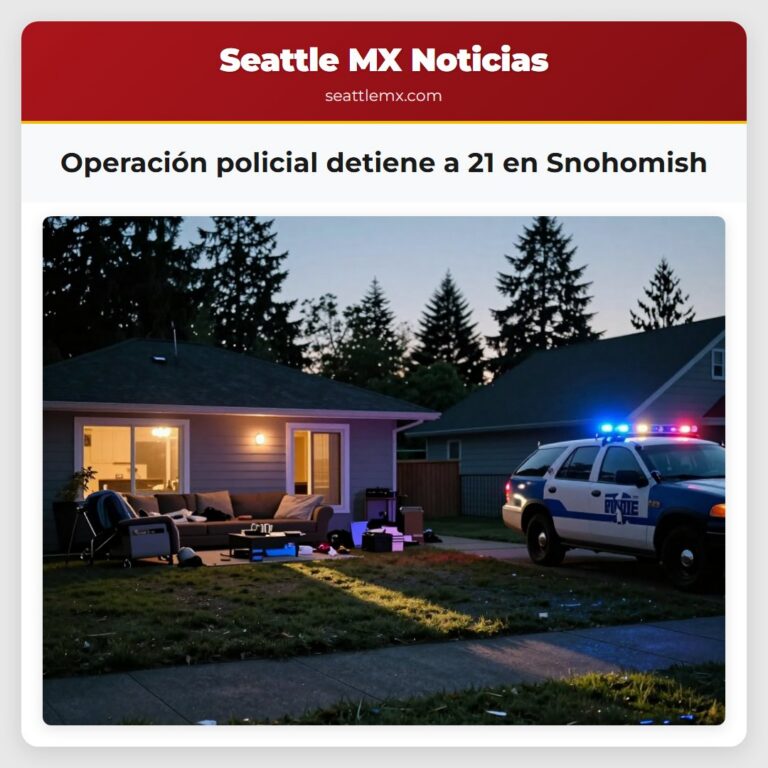 Operación policial detiene a 21 en Snohomish