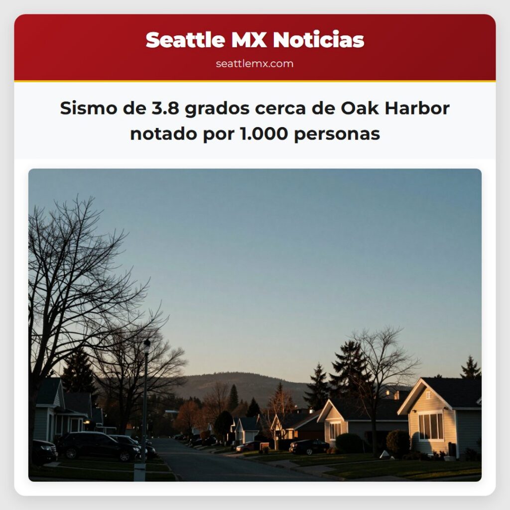 Sismo de 3.8 grados cerca de Oak Harbor notado