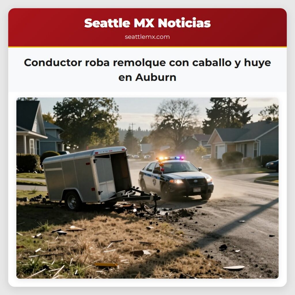 Conductor roba remolque con caballo y huye en