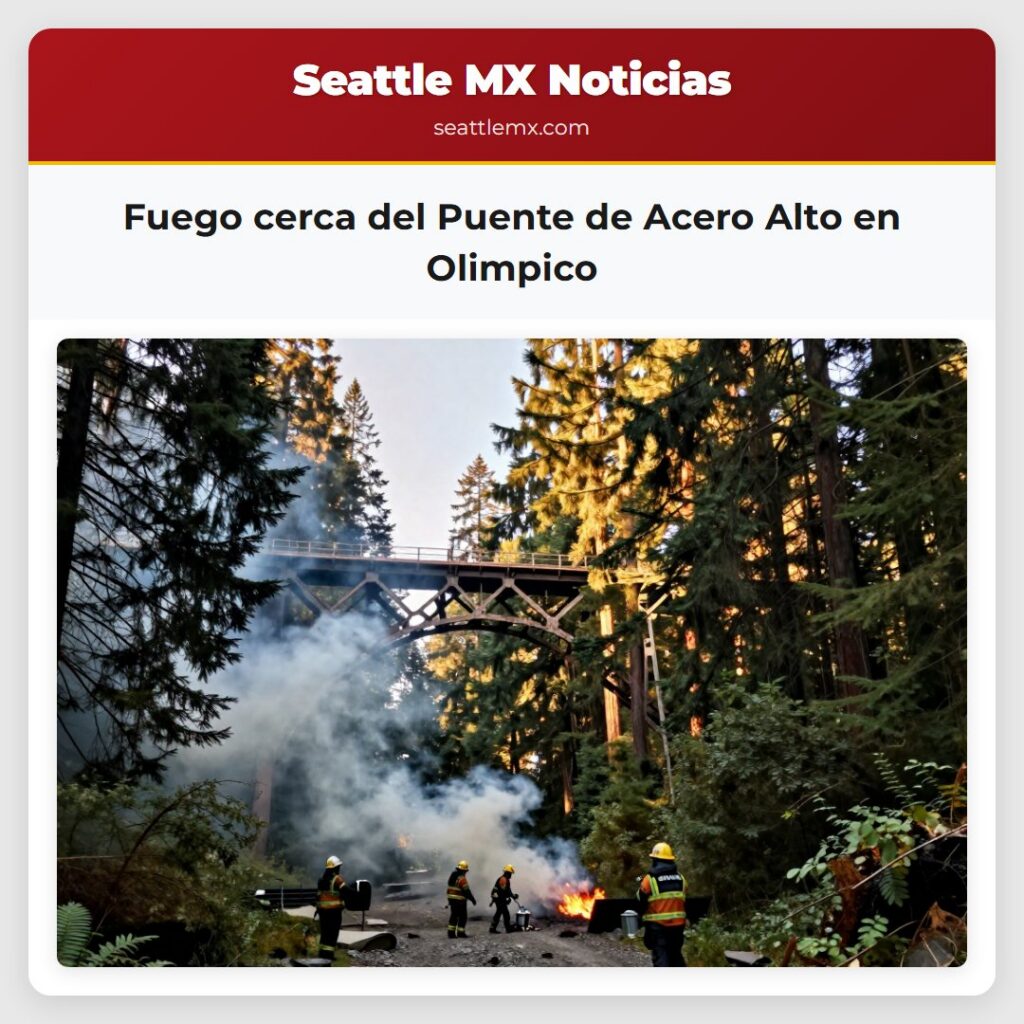 Fuego cerca del Puente de Acero Alto en Olimpico