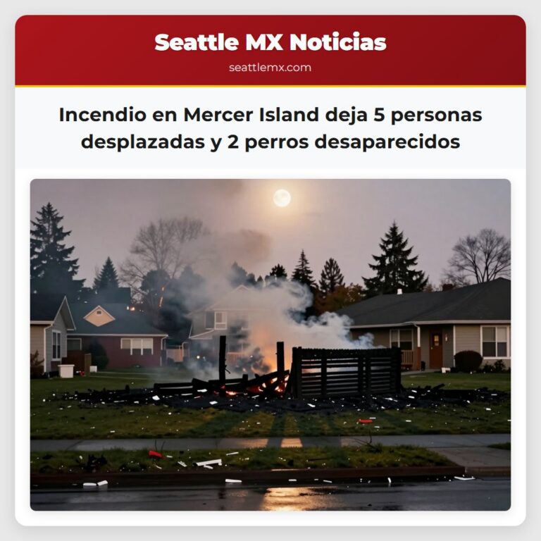 Incendio en Mercer Island deja 5 personas desplazadas y 2 perros desaparecidos