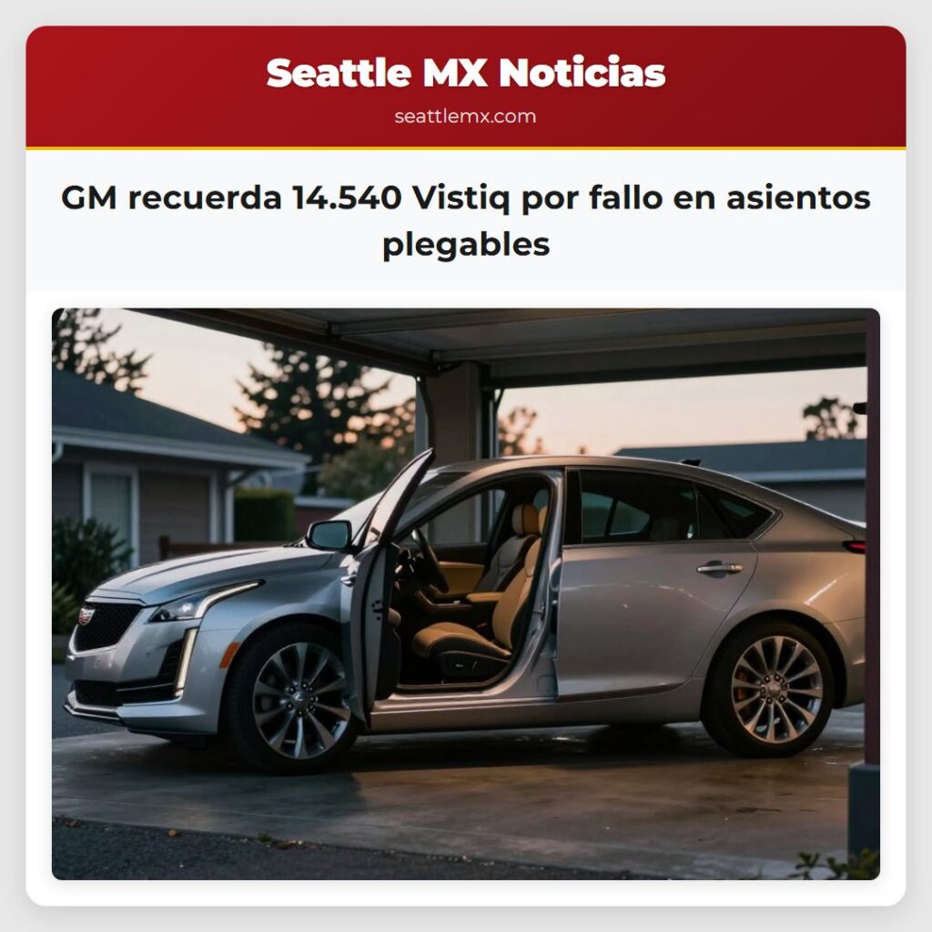 Noticias De Seattle 6 GM recuerda 14.540 Vistiq por fallo en asientos