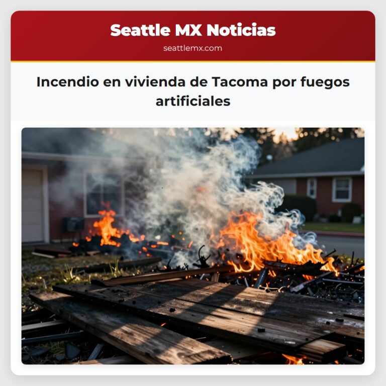 Incendio en vivienda de Tacoma por fuegos artificiales
