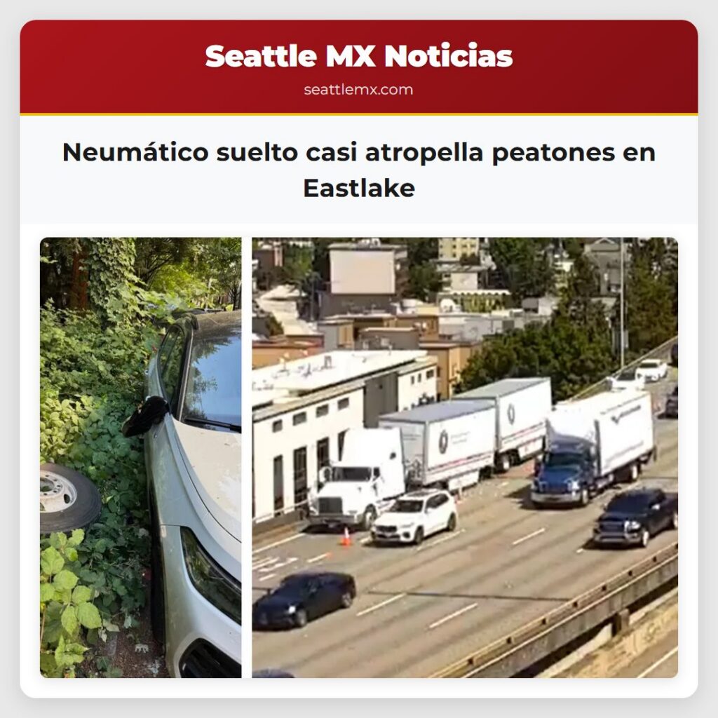 Neumático suelto casi atropella peatones en