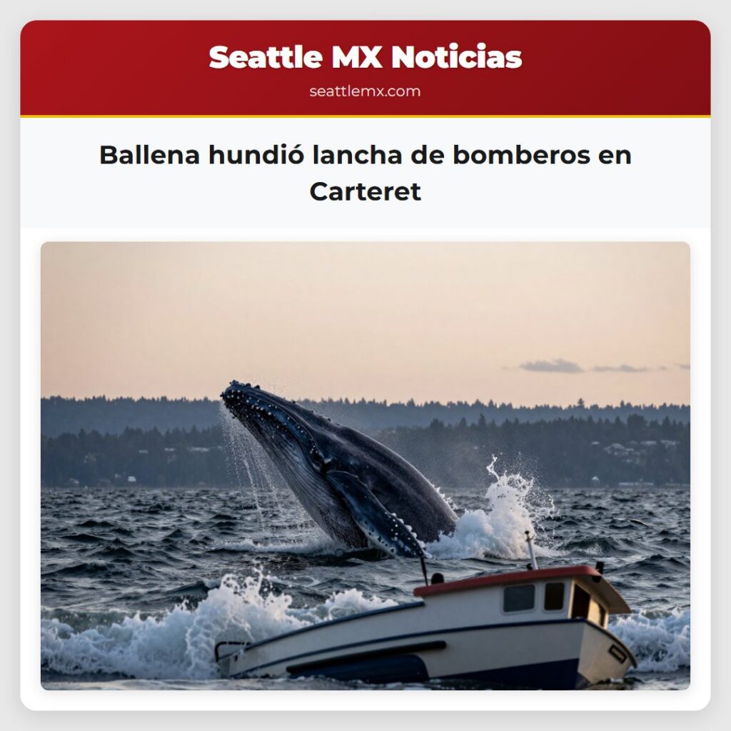 Ballena hundió lancha de bomberos en Carteret