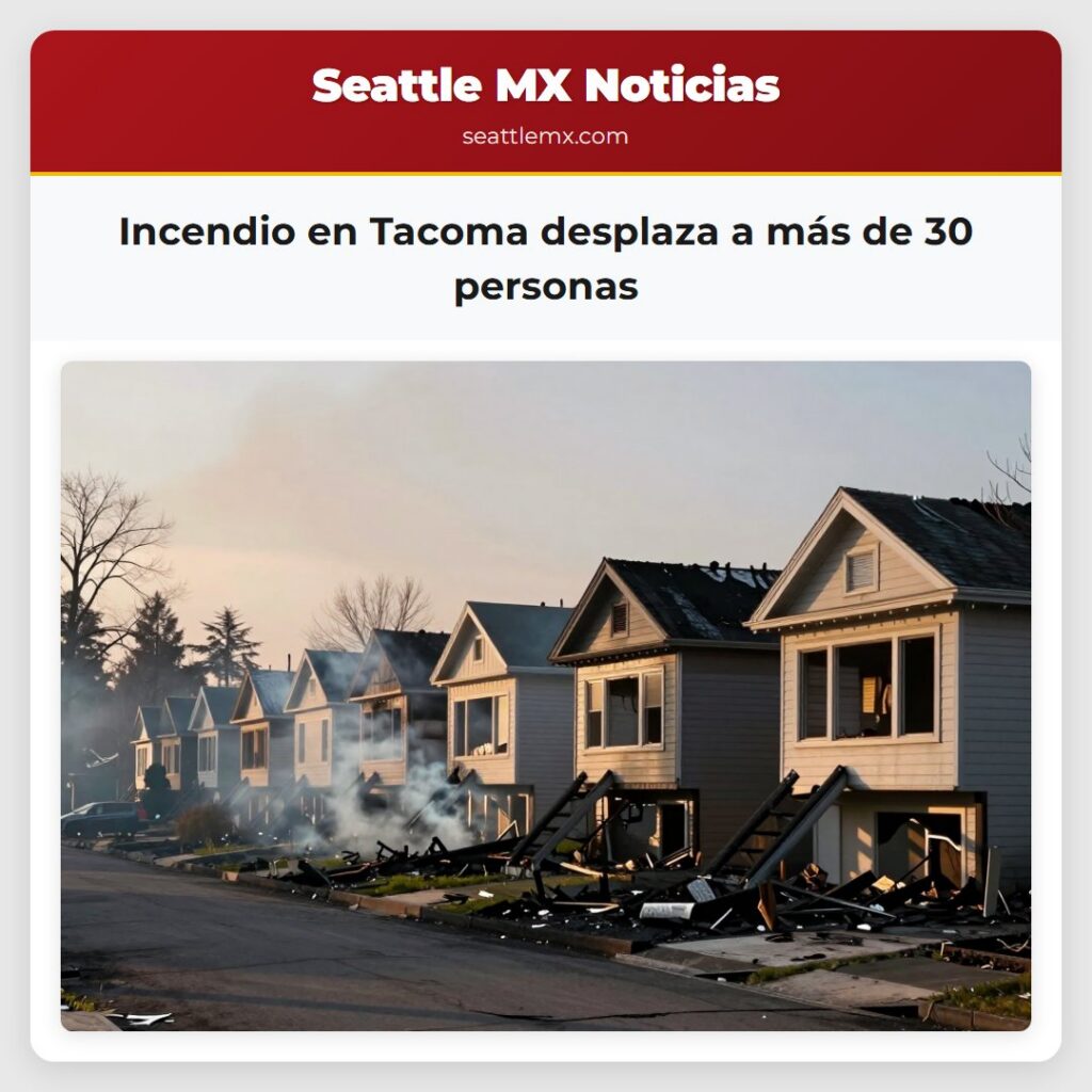 Incendio en Tacoma desplaza a más de 30 personas