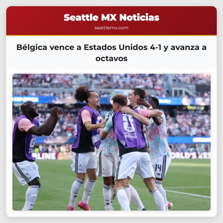Bélgica vence a Estados Unidos 4-1 y avanza a octavos