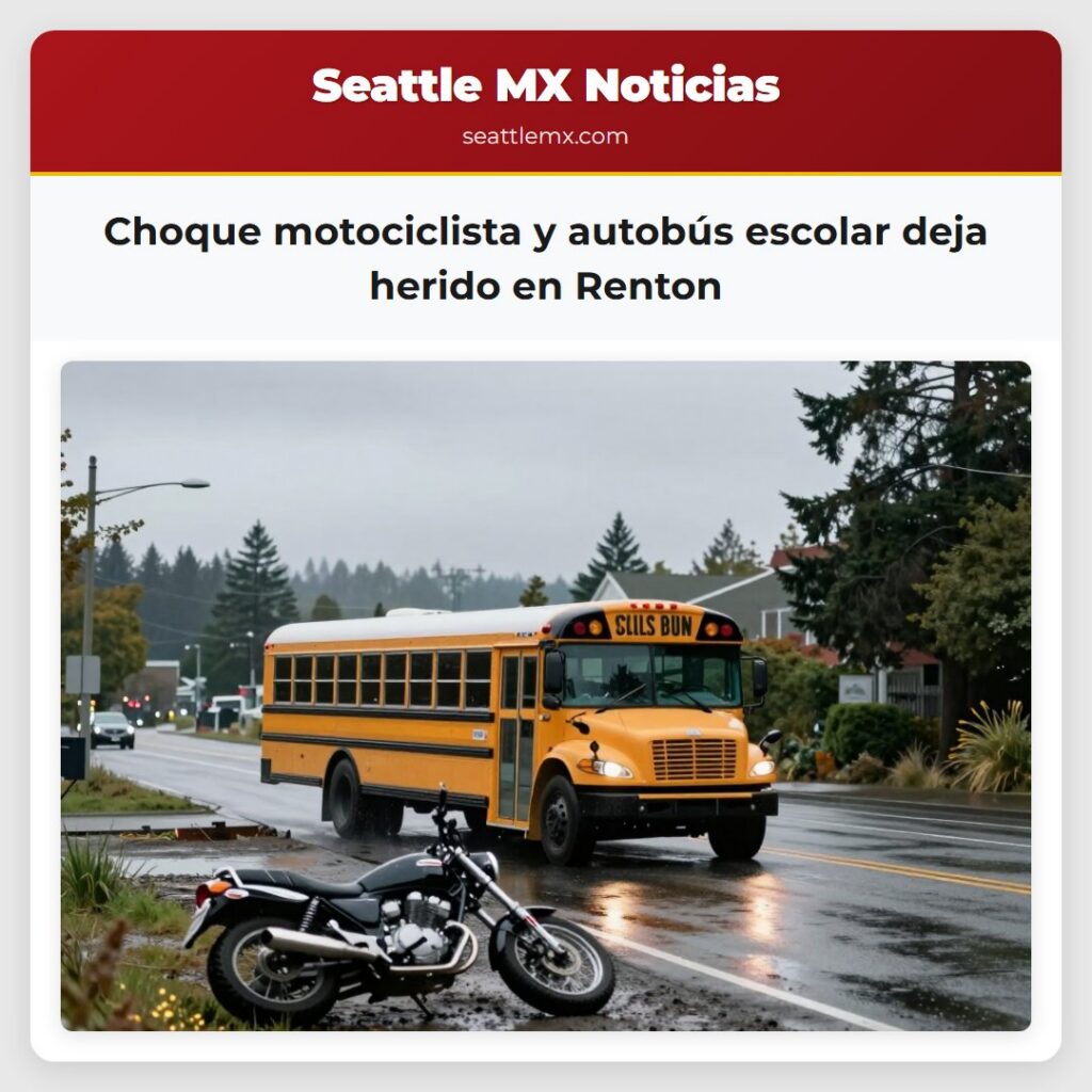 Choque motociclista y autobús escolar deja herido