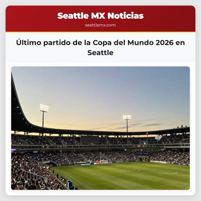 Último partido de la Copa del Mundo 2026 en Seattle