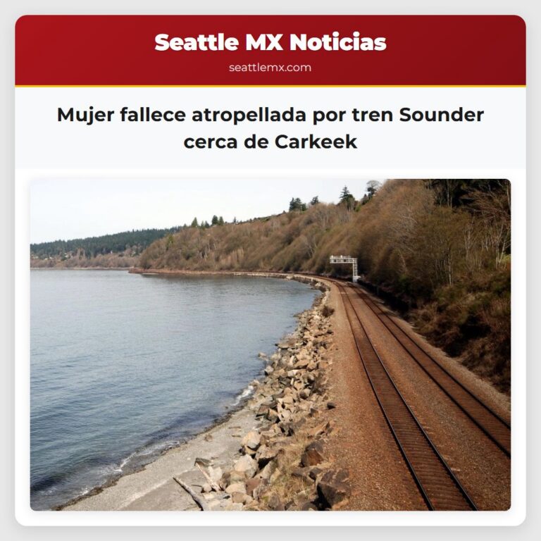Mujer fallece atropellada por tren Sounder cerca de Carkeek
