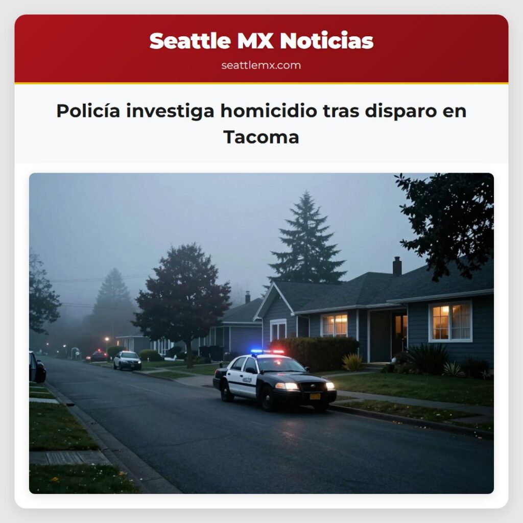 Policía investiga homicidio tras disparo en Tacoma
