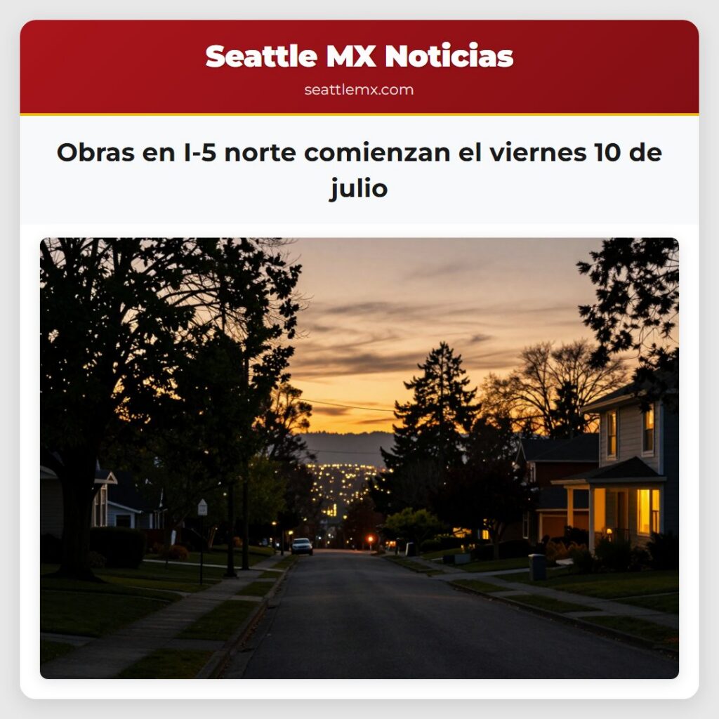 Obras en I-5 norte comienzan el viernes 10 de