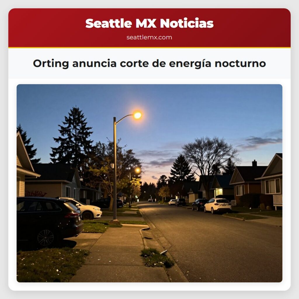 Orting anuncia corte de energรญa nocturno